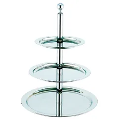 Shelving unit 3 tiers. D=53/42/34cm stainless steel metal.