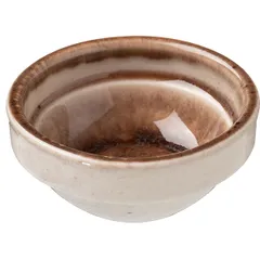 Sauce boat “Marron Reativo”  porcelain  30 ml  D=60, H=25mm  brown, beige.