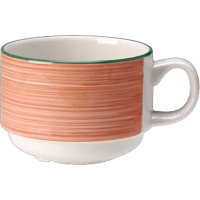 Чашка чайная «Рио Пинк» фарфор 200мл D=8,H=6см белый,розов., Цвет второй: Розовый