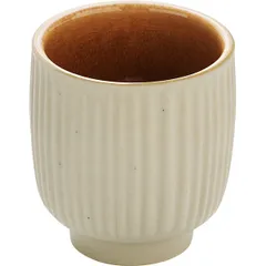 Coffee cup “Nara” for espresso, grooved  ceramics  100 ml  beige, ocher