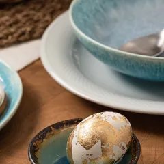 Салатник «Нептун» фарфор 1л D=20см бирюз.,белый, изображение 4