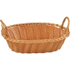 Wicker basket for bread with handles  polyrottan , H=13, L=29, B=18cm  brown.