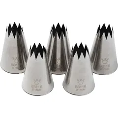 Pastry nozzle “Open star” [5 pcs]  stainless steel , H=55, L=30/16mm