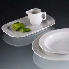 Тарелка «Прага» прямоугольная фарфор ,H=20,L=240,B=155мм белый, изображение 2