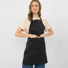 Apron with chest and pocket polyester ,L=92,B=70cm black