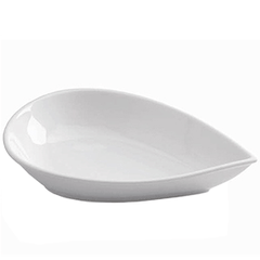 Salad bowl “Pati” drop porcelain ,H=6,L=30,B=20cm white