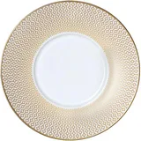 Saucer “Diamond”  bone porcelain  D=16cm  gold, white