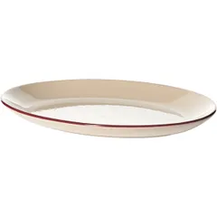 Блюдо «Кларет» овальное фарфор ,H=24,L=300,B=235мм бежев.,бордо, изображение 2