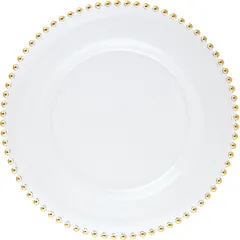Тарелка пирожковая «Гелиос» стекло D=15,5см прозр.,золотой