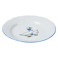 Тарелка «Надежда» Гуси мелкая фарфор D=200,H=26мм белый,синий, изображение 2