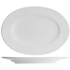 Dish “Atlantis” oval  porcelain ,H=3,L=33,B=23cm white