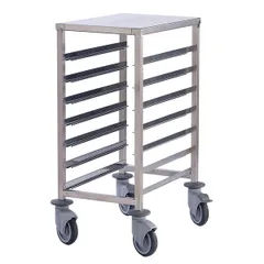 Trolley for gastronorm containers 1/1, 7 tiers  stainless steel , H=90, L=63, B=46 cm  silver.