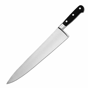 Нож «Шеф» сталь,пластик ,L=35,B=9см черный,металлич.