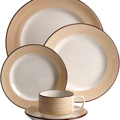 Тарелка «Чино» фарфор D=23,H=2см белый,бежев., изображение 4