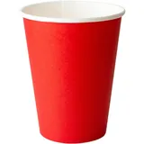 Стакан для горячих напитков одноразовый[50шт] бумага 300мл D=90,H=111мм красный