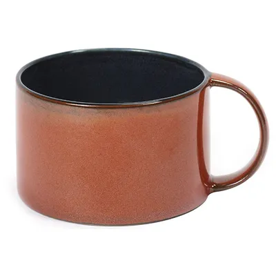 Чашка чайная «Тэрр де Рэ» керамика 190мл D=80,H=51мм коричнев.,синий, Цвет: Коричневый