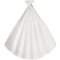 Блюдо «Кунстверк» веер фарфор ,H=40,L=205,B=175мм белый