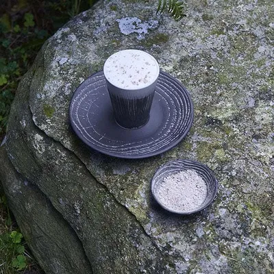 Блюдце д/стакана 180мл «Арборесценс» керамика D=16см черный,серый, изображение 3
