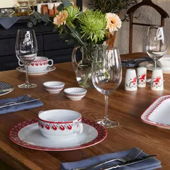 Перечница «Мезень» Принц Кони фарфор 70мл D=50,H=82мм белый,красный, изображение 2