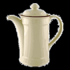 Coffee pot “Claret”  porcelain  0.86 l  D=10.7, H=19, L=22.5 cm  beige, burgundy