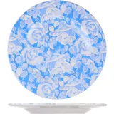 Тарелка мелкая керамика D=25см белый,голуб.