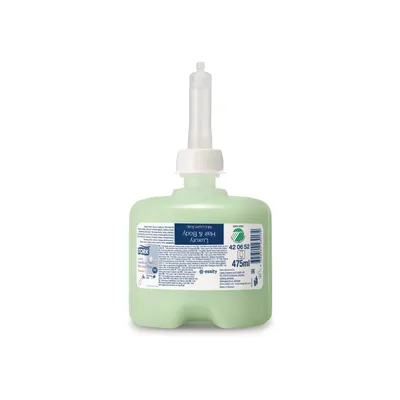 Tork Жидкое мыло-шампунь д/тела и волос Premium мини люкс 0,475л S2 (8)