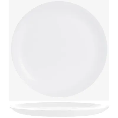 Тарелка «Эволюшнс Уайт» мелкая стекло D=25см белый, Диаметр (мм): 250
