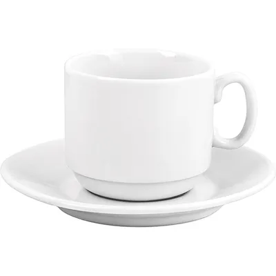 Кофейная пара «Мокко» фарфор 100мл D=60/113,H=60,L=78мм белый