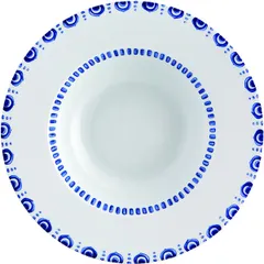 Pasta plate porcelain D=24cm white,blue