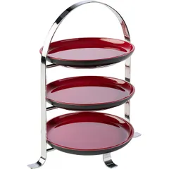 Этажерка 3 яруса для тарелок металл,хромирован. D=10,5/17,H=25,5,L=22,5,B=16,6см металлич., изображение 3