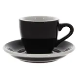 Кофейная пара «Эгг» фарфор 80мл D=65/115,H=55,L=85мм черный