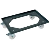 Тележка для контейнеров 60х40см полиэтилен ,H=12,8,L=62,B=42см тем.сер.