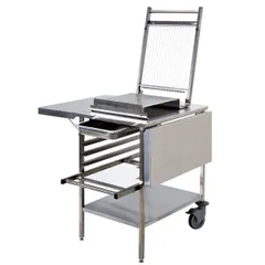 Mobile table for string pastry cutter  stainless steel , H=85, L=71.2, B=60.6 cm  silver.