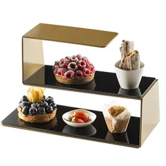 Bookcase stainless steel D=31,H=20,B=13cm gold,black