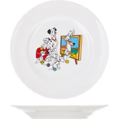 Plate “Dalmatians” small  porcelain  D=20cm  white