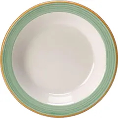 Plate for oil “Rio Green”  porcelain  D=11, H=2cm  white, green.