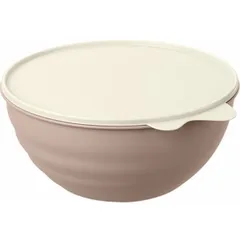 Bowl with lid  polyprop.  2.8 l  D=24.5, H=10.5 cm  beige.