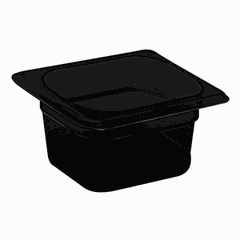 Gastronorm container (1/6)  plastic , H=10, L=17.6, B=16.2 cm  black