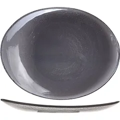 Dish “Ella” oval glass ,L=30,B=23cm gray