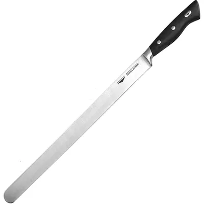 Нож для тонкой нарезки сталь нерж.,пластик ,L=51/37,B=3см черный,металлич.