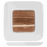 Блюдо для подачи «Кунстверк» для стейка и сыра фарфор,дерево D=26,H=2см белый,бежев.