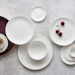 Тарелка «Коуп Вайт» мелкая кост.фарф. D=27см белый, изображение 2