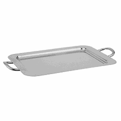 Rectangular tray with handles  stainless steel , L=50, B=33cm  silver.