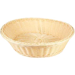 Wicker basket for bread  polyprop.  D=40, H=7cm  beige.