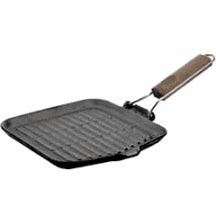 Grill pan with handle cast iron,teflon ,H=15,L=240,B=240mm gray