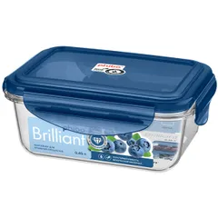 Container for “Diamond” products with a sealed lid  tritan  450 ml , H=66, L=140, B=110mm  transparent, blue