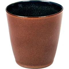 Glass for hot drinks  ceramics  180 ml  D=70, H=75 mm  terracotta, dark blue.