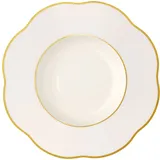 Тарелка глубокая «Анемон Голд» кост.фарф. D=21см белый,золотой