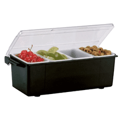 Контейнер для продуктов для фруктов 4 отделения пластик ,H=90,L=495,B=156мм черный