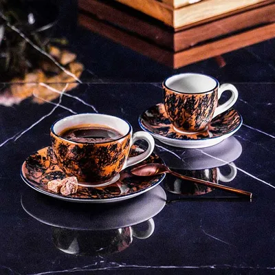 Чашка кофейная «Аида» для эспрессо с декором фарфор 80мл коричнев., Цвет: Коричневый, изображение 2